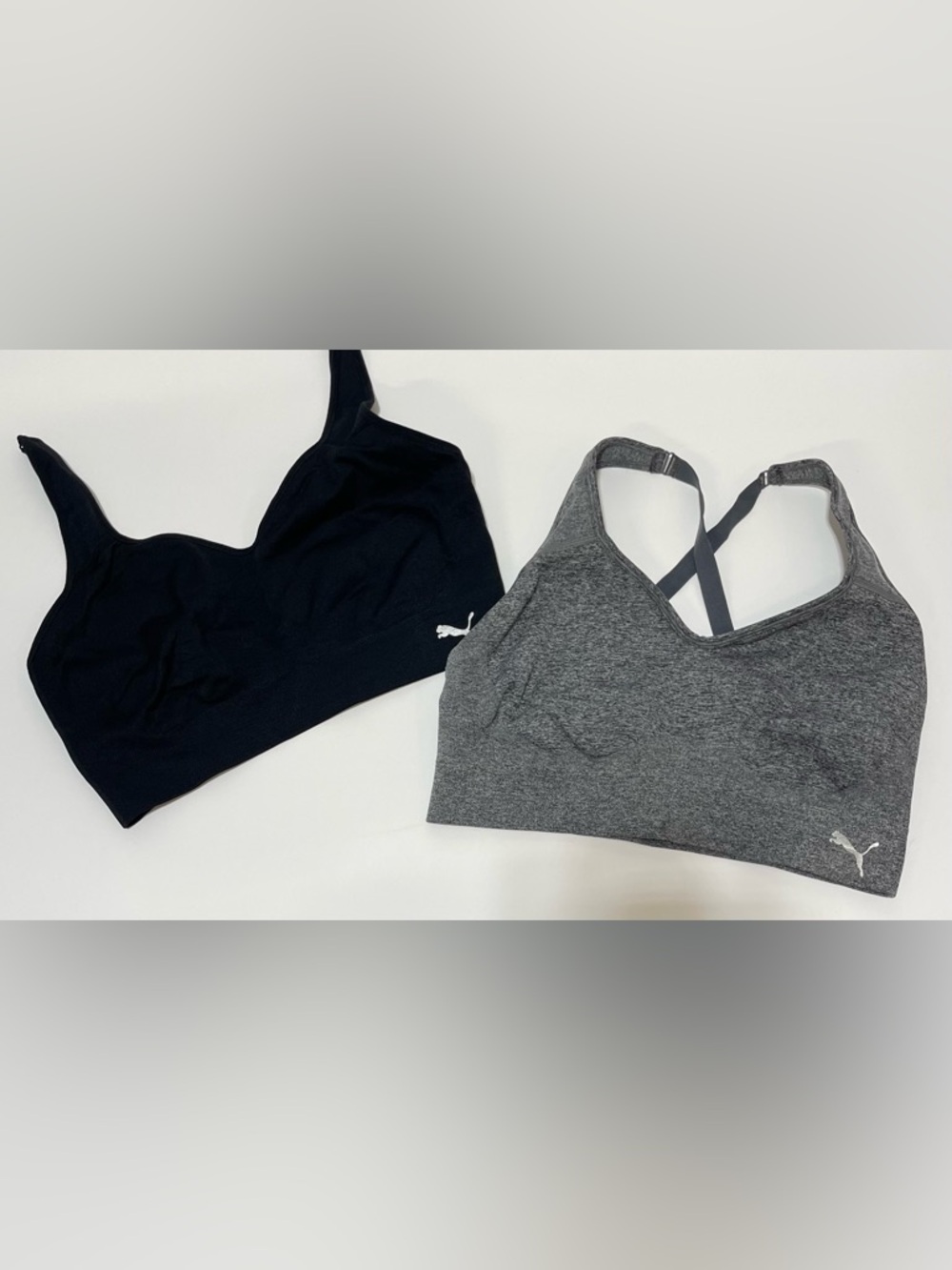 5/$25 Puma Performance Black & Gray Seamless Double-Pack Sports Bras